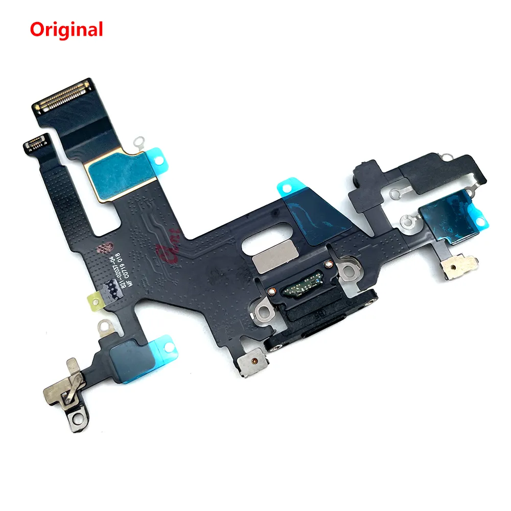 100% d'origine pour l'iPhone 11 11pro MAX USB Charge Charge Port Port Connecteur Connecteur avec des pièces de remplacement de microphone micro