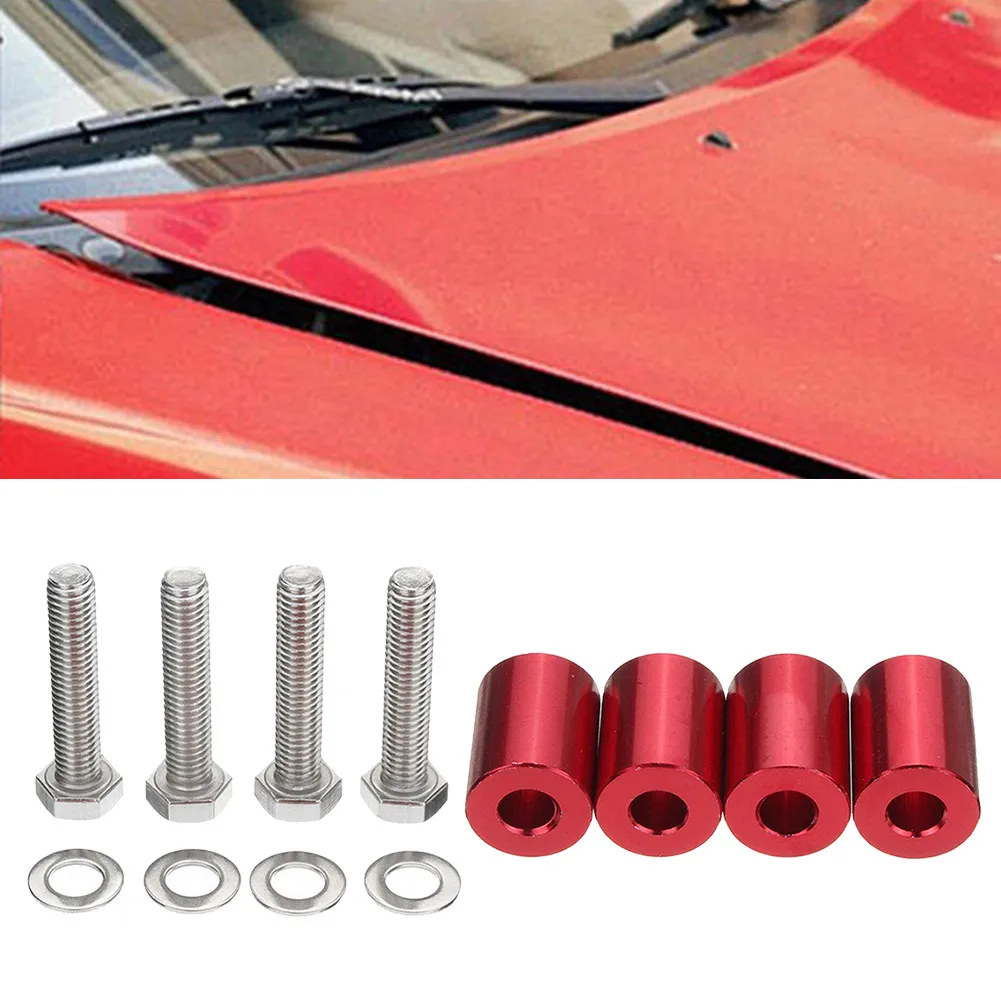 8mm Aluminum Hood Spacers with Mounting Bolts for Car Engine Motor Swap ...