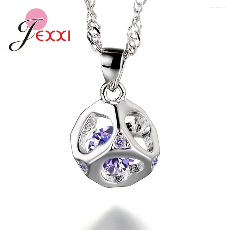 Collares colgantes Corea de moda 925 Collar de cristal cúbico de plata esterlina para mujeres de moda cadena de circón