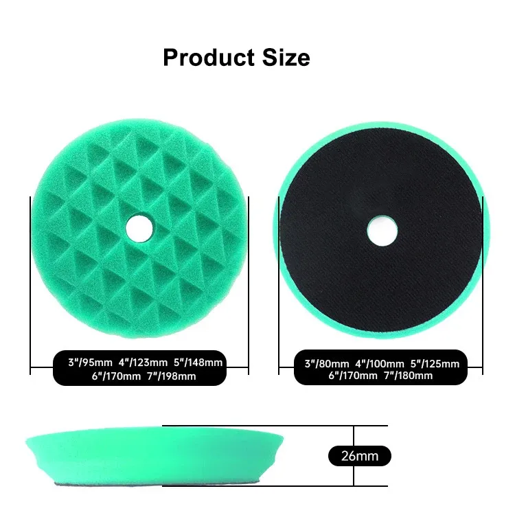 6"(150mm) Polishing Pads Auto Detailing DA Buffing Polishing Foam Beveled Triangle Shape Car Waxing Pad For Car Scratch Removal