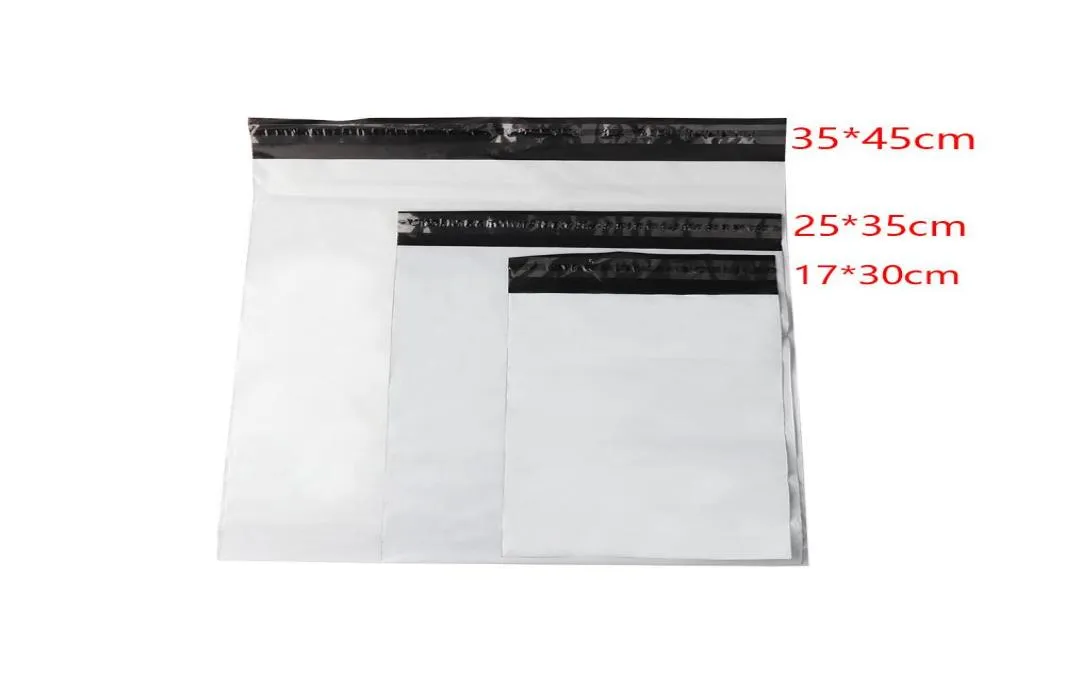 100 pcslot witte zelfseale lijm koerierzakken plastic poly envelope mailer postpostzakken 47 Mil1228752