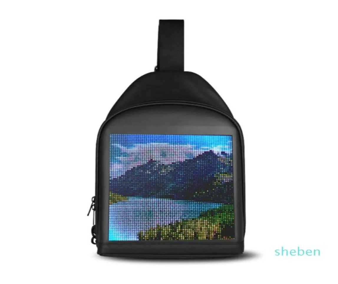 LED Display SN Dynamic Backpack Walking Advertising Light Bag Wireless WiFi App Control Outdoor Backpacks Mochilas Men Women9494452