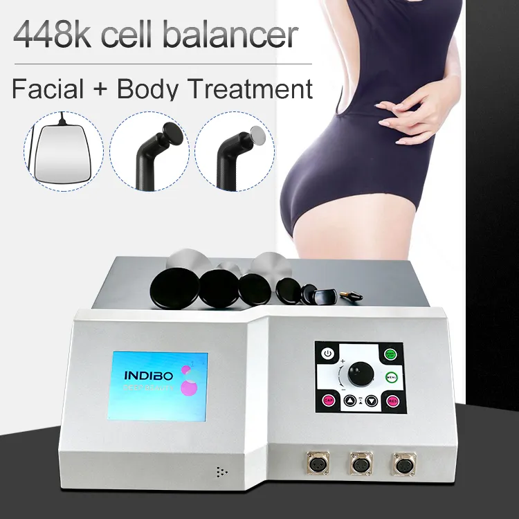 Neues 448kHz -Funkfrequenzkörperkonturing Lymphdrainage Machine Res Cap Schmerz Entfernen Sie Gesichts Schönheit Diathermie Tecar Beauty Instrument