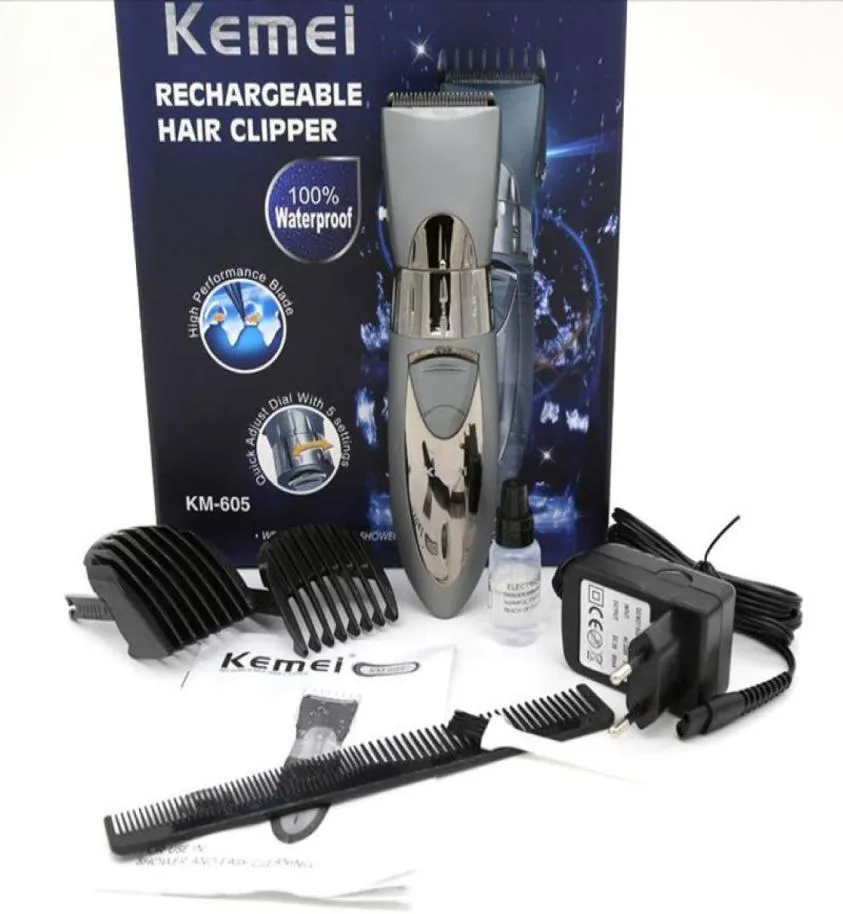 Kemei KM605 Man and Children Electric Beard s Electric Hair Clipper Trimmer Rechargeable Stainless steel blade6980094