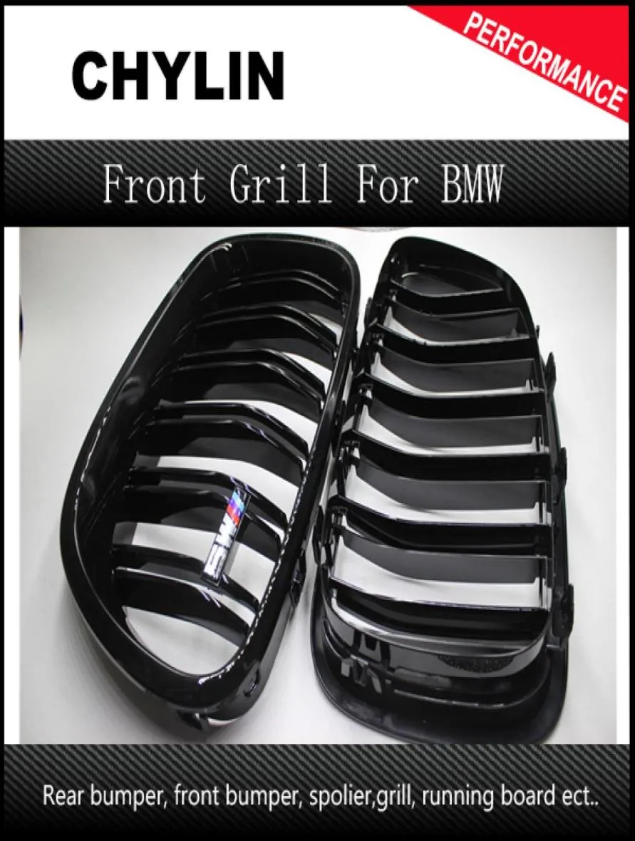 Для BMW F10 5 Series 520i 523i 525i 530i 535i 20102014 Glossy Black Dual Slat M5 Style Grill Grill Grill Whate D106235703