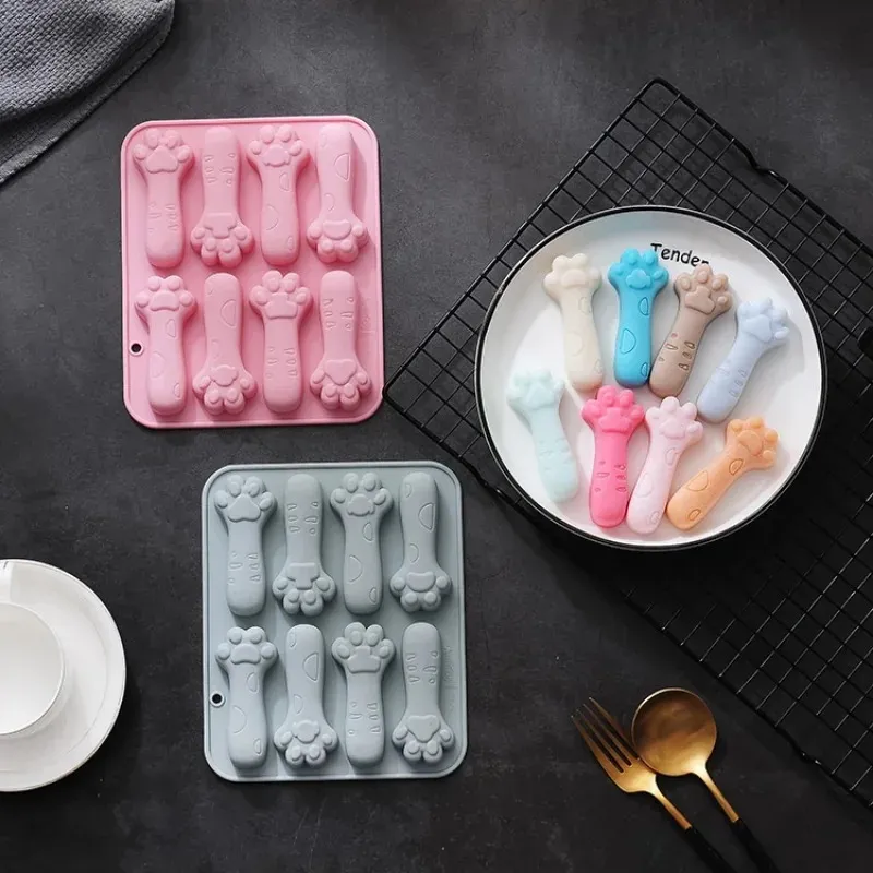 Cat Paw Shape candy Chocolate Mold Silicone Confectionery Mold Cheese Stick Molar Stick Mold Pastry Tools Accessories