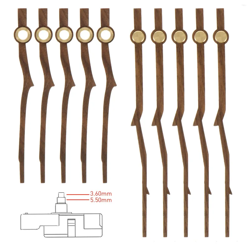 Wanduhren 5 Sätze Holzuhr Hände Zeiger Teller DIY Teile Vintage Stummschaltbewegung Suite Pinter -Mechanismus mit Pfeilen