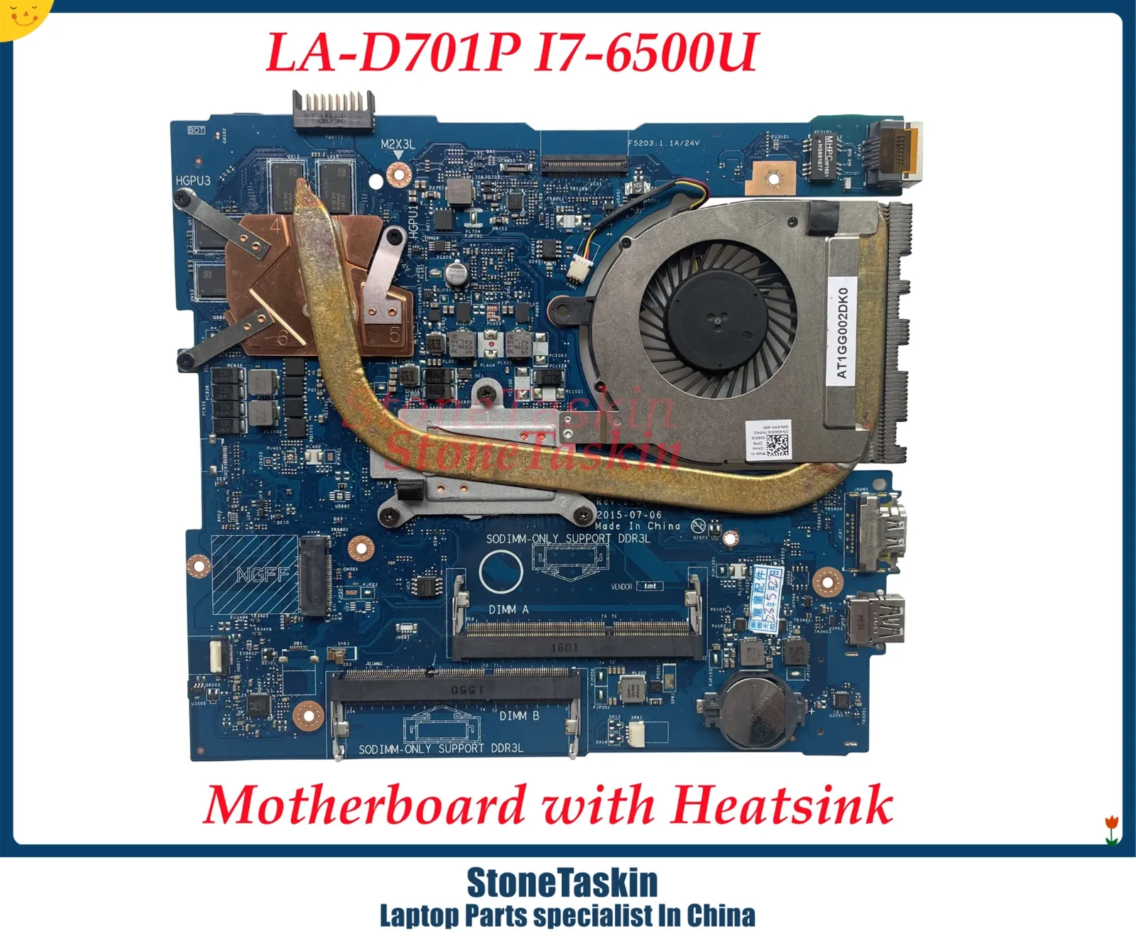 Carte mère authentique CN0YVT1C YVT1C pour Dell Insprion 5559 ALPORTOP MARRATHE AAL15 LAD071P SR2EZ I76500U R5 M335 4GB DDR3L Testé à 100%