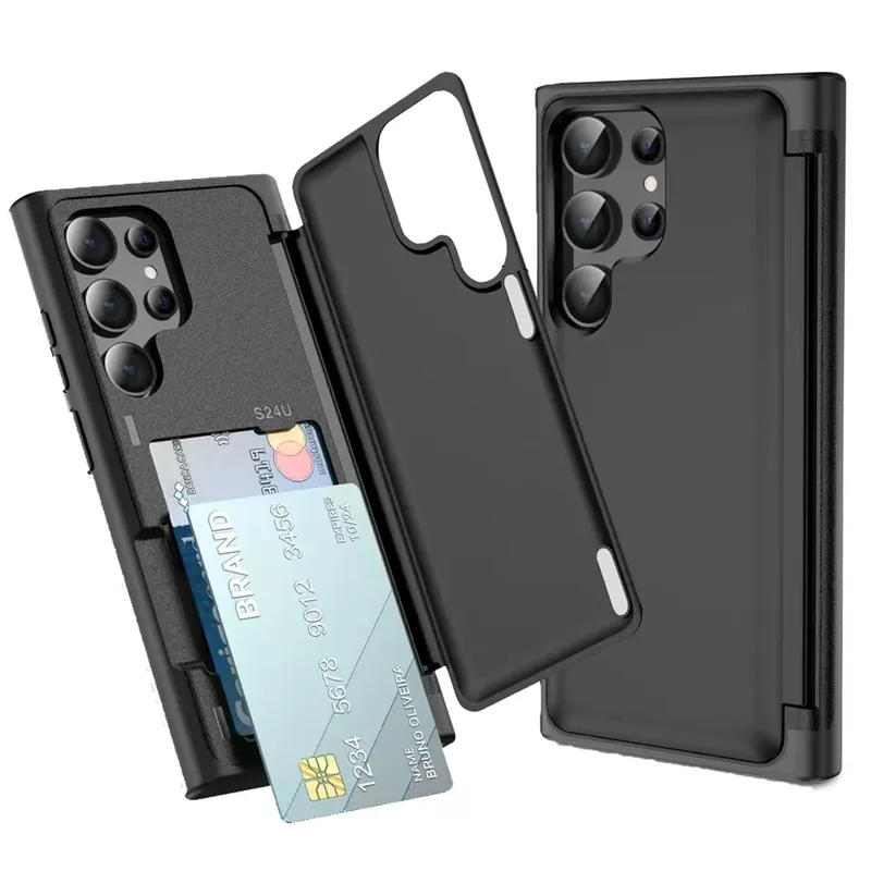 Étui à séchage à emplacement pour la carte magnétique pour Samsung Galaxy S24 S23 S21 S20 Plus Ultra S23 Fe iPhone 15 14 13 12 Pro Max Kickstand Holder PC TPU COVER