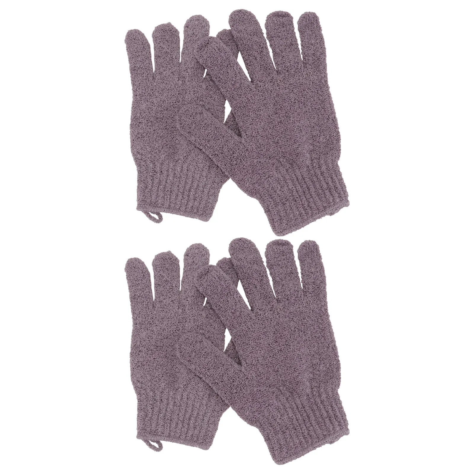 2 пары лица скраба для скраба для перчатки отшелушивающие душевые рукавицы кисти для тела двойной скруббер фиолетовый промальный