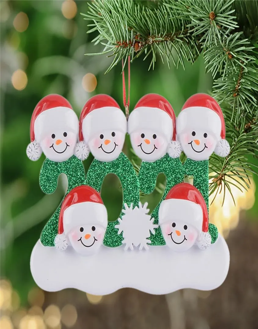 70920a Decorazioni per feste di ornamento per alberi di Natale 2021 Famiglia di pupazzo di neve di 23456 Gift di Natale per mamma Dad Kid non Grande 20PCS9962400