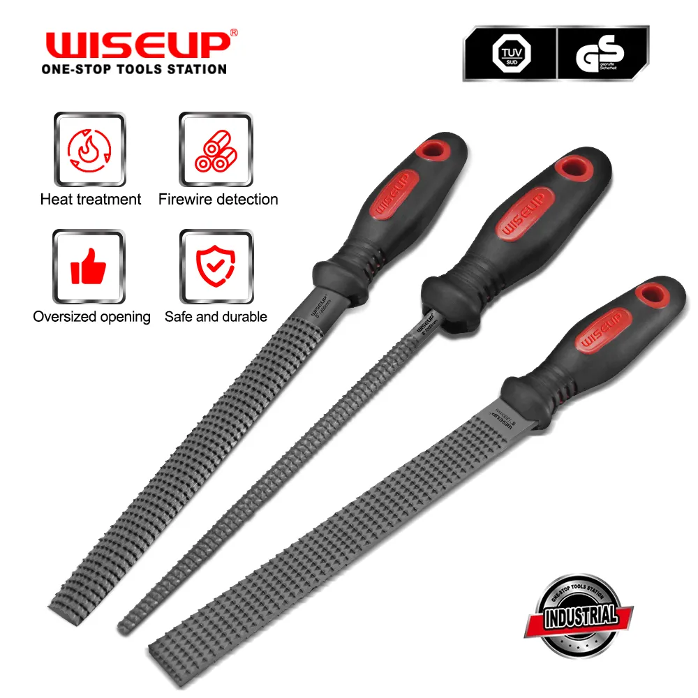 WiseUp 1pcs File di rasp di legno piatto/rotondo/a metà round Imposta strumenti di lavorazione del legno per strumenti di intaglio intagliato artigiani