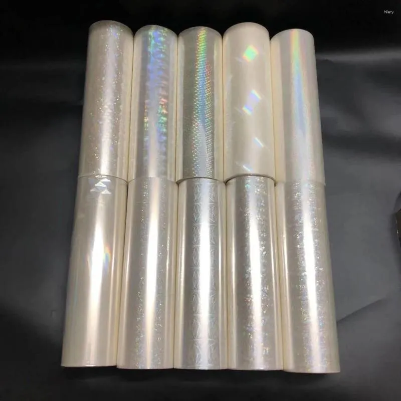 Window Stickers 120M Holographic Transparent Stamping Foil Paper Rolls For Laminator Heat Transfer Film Laser Printer Card Craft 21cm