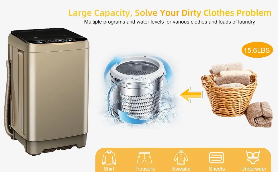 Compact Drop Washing Compact Portable Washing Machine: Energy-Saving Mini Washer - Perfect ...