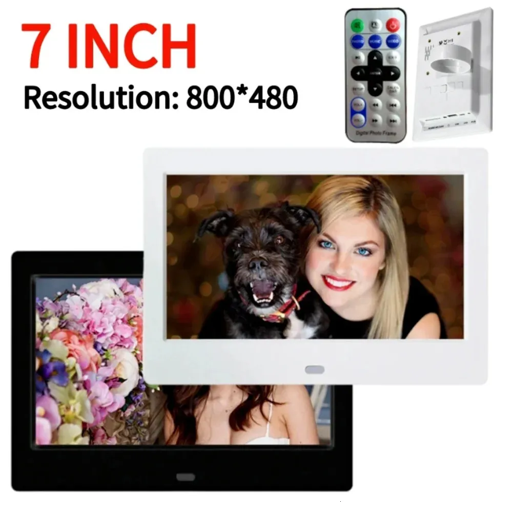 7 inch Digital Picture Po Frame FullView Screen Album Clock Calendar 240401