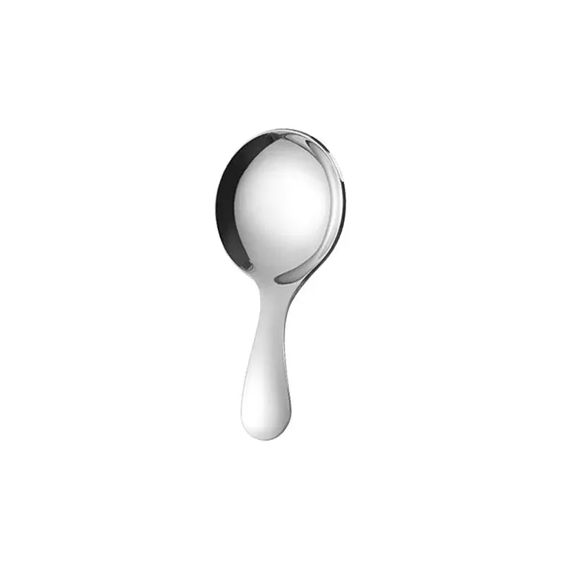Cute 304 Stainless Steel Short Handle Round Head Spoon Baby Ice Cream Dessert Spoon Creative Mini Tea Spoon Kitchen Accessories