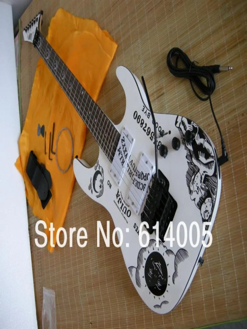 Nova chegada White Sun Moon Guitar Guitar Kh2 Ouija Edição Limitada Kirk Hammett Signature5869188