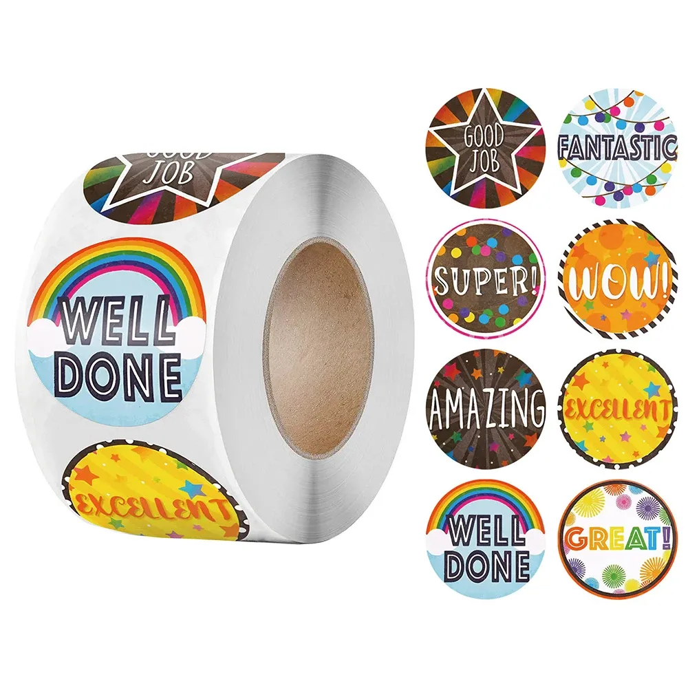 100-500pcs Autocollants de récompense mignons rouler avec des autocollants de motivation pour les enfants enseignants pour enfants Stulletery Stickers Kids