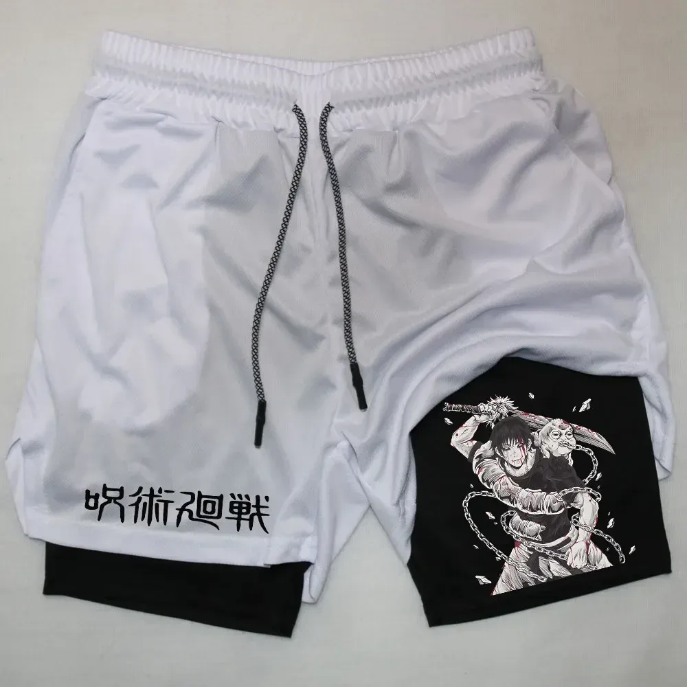 Shorts de performance anime toji imprimées hommes gym