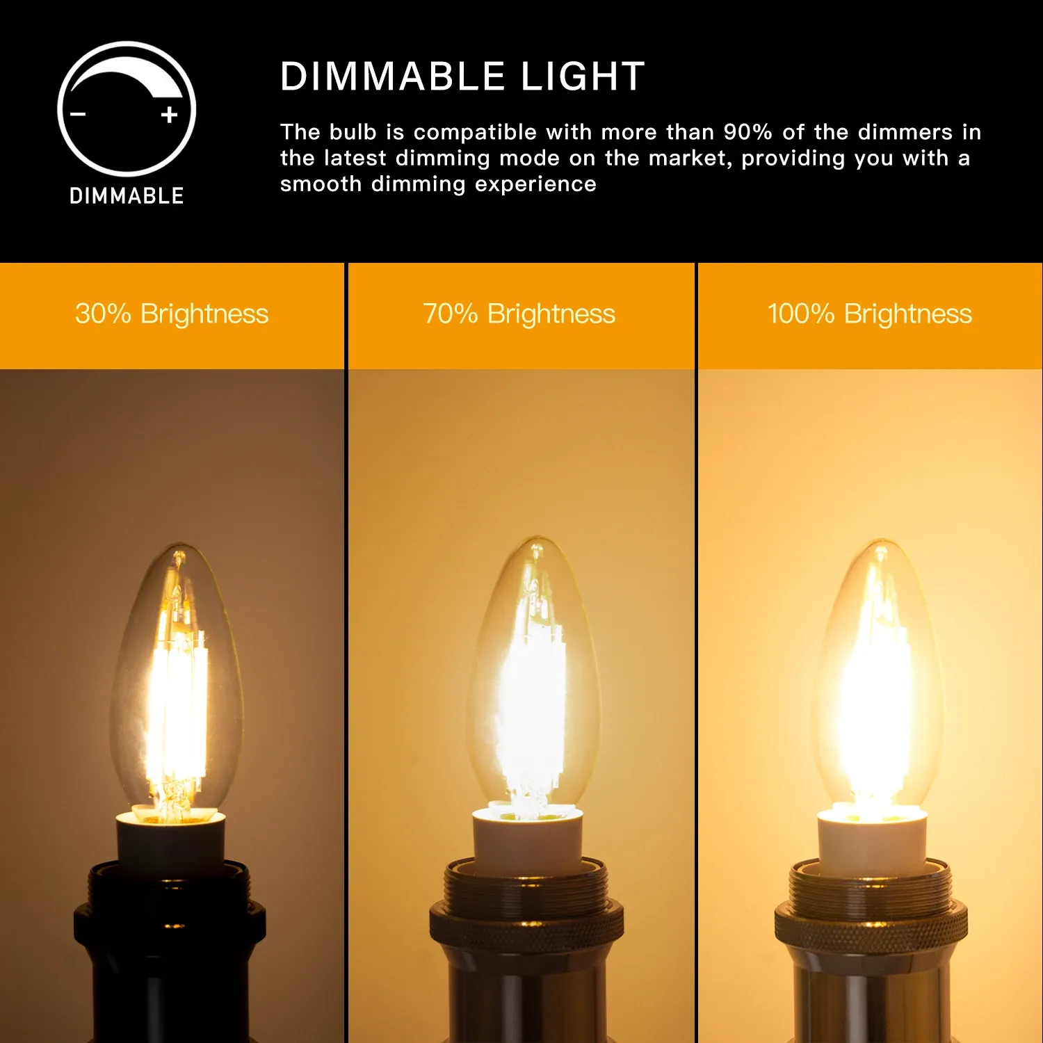 6pcs Dimmable C35 Vintage Candle LED Bulbs, B22 Base, 6W 2700K-6000K, 2024 New, Decorative Candelabra LED Night Light Lamp 6pcs Dimmable C35 Vintage Candle LED Bulbs, B22 Base, 6W 2700K-6000K, 2024 New, Decorative Candelabra LED Night Light Lamp