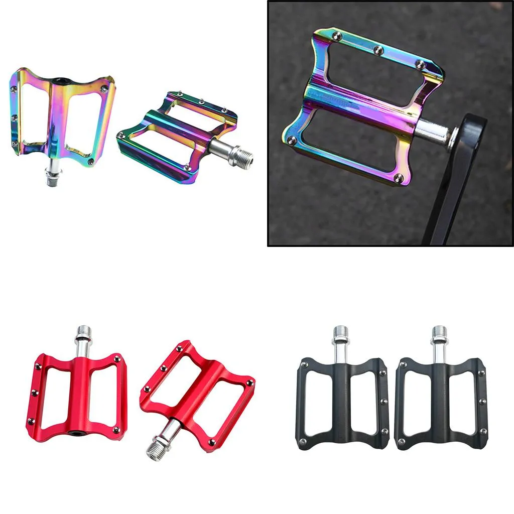 Mountain Bike Pedals, Sealed Bearing Non- Pedals,light Aluminum Alloy 9/16 Road BMX Pedals Flat Platform Pedal