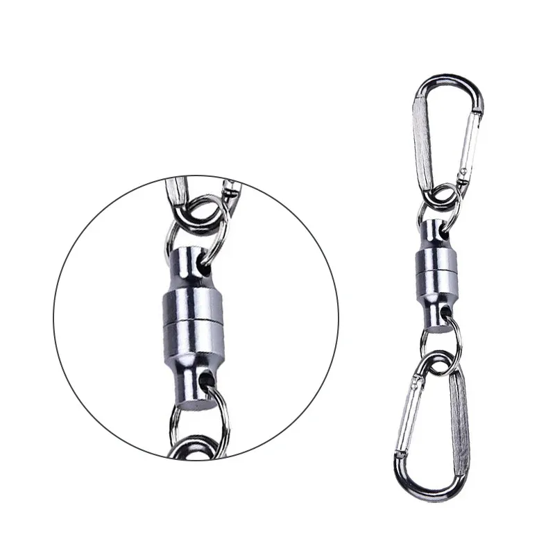 New Carp Fishing Magnetic Tool Release Holder Fly Fishing Retractor Net Release Clip With Keychain Carabiner Fishing Clip Pesca