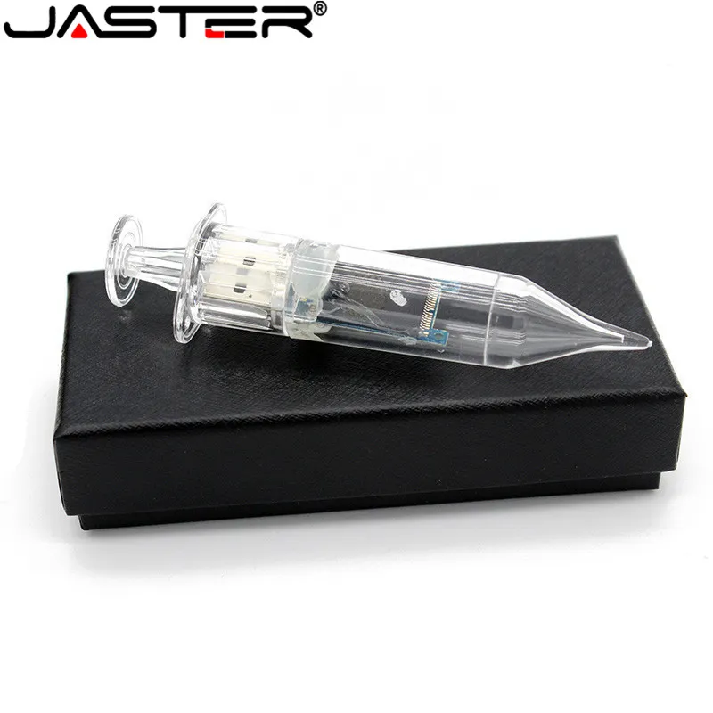 Jaster Doctor Syringe avec boîte Flash Drive Pendrive 4 Go 8 Go 16 Go 32 Go 64 Go 128 Go USB 2.0 PEN DU DISK Memory Stick Gift