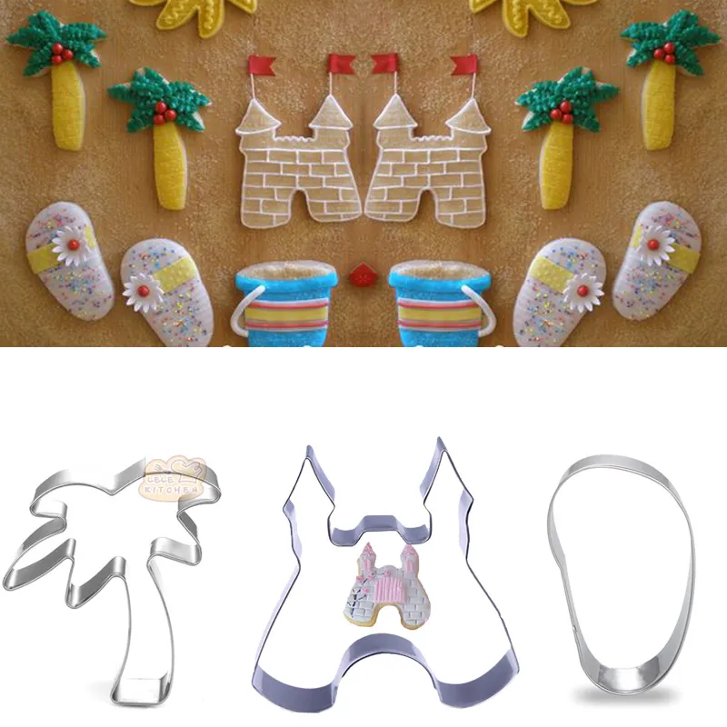 Patisserie Reposteria Castle Castle Castle Flip Flop Fondant Cake Decor Tool Cookie Cutter Biscuit Mold Pastry Cupcake Mold