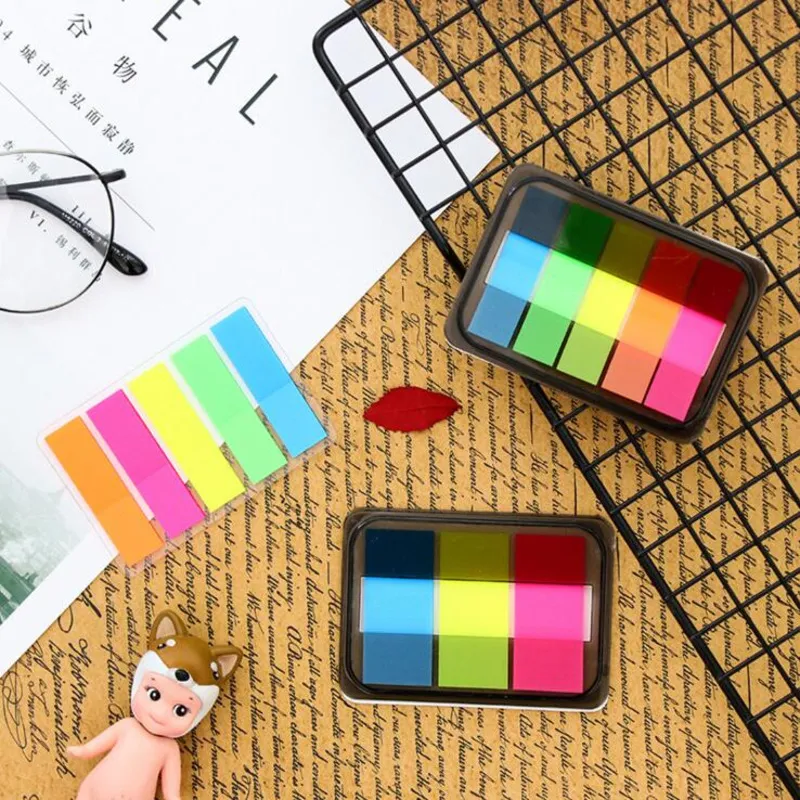 5 штук Lytwtw's Sticky Filofax Office School Supply Supply Stationery Rainbow Fluorescence Index Notepad Notes Memo Pads