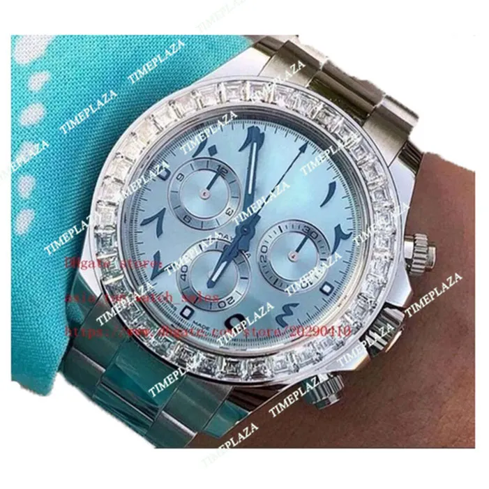 2024 NOUVELLE SUPERSE la meilleure version Mentilles de bracelet pour hommes Nombre arabe numérique Bleu Ice Bleu 40mm Diamond Tezel 116506 Premium 2813 MECTIONNELS MÉCALE MÉCANIQUE AUTOMATIQUE