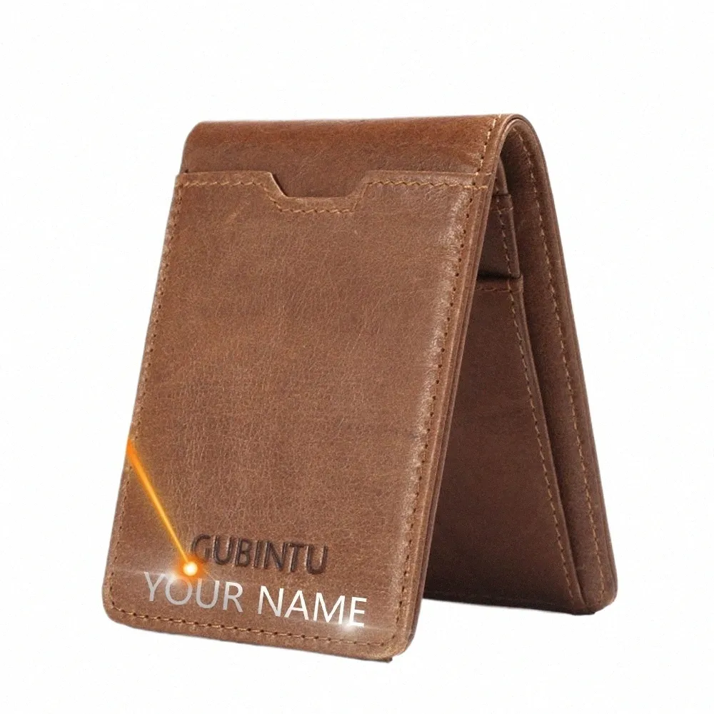 Gubintu Thin Thin Thine Leather Men Wallets Card Card Card Wholder Multifunctial Slim Brand Men Purse Busin High Quality Men Wallets K6TF＃