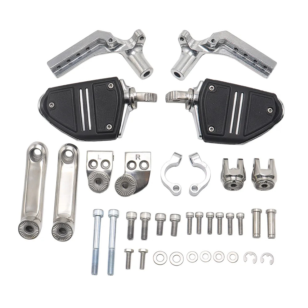Universal Motorcycle Foot Pegs Way Adjustable Highway Peg Mounts