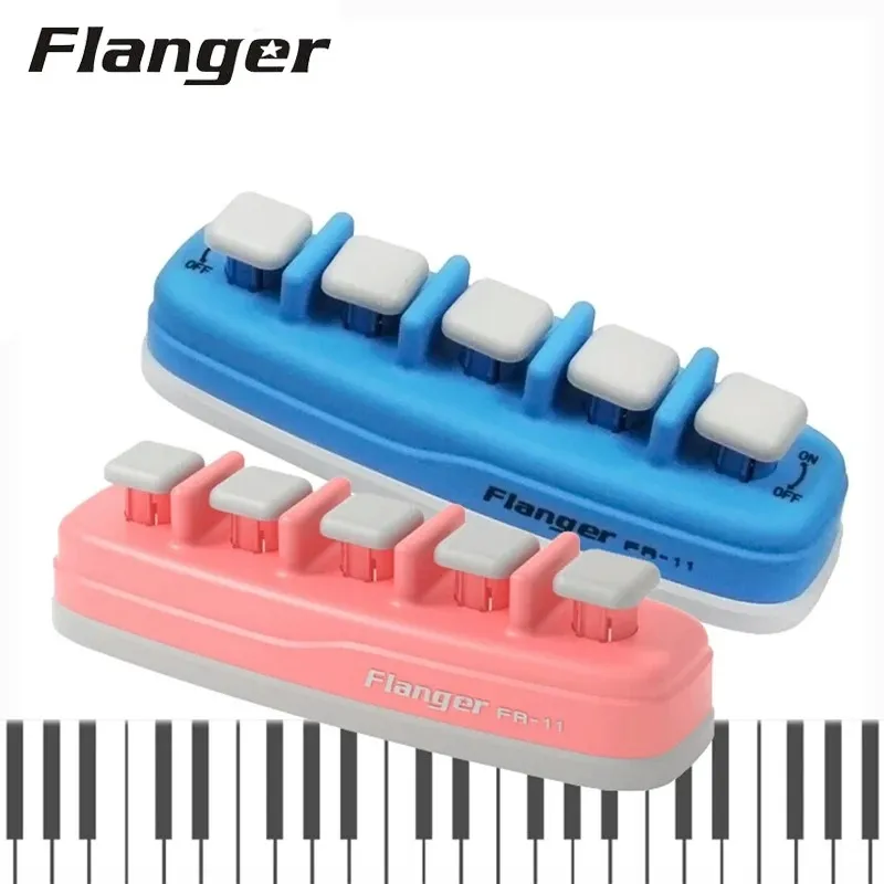 Flanger FA-11 Professional Pink / Blue Piano Finger Finger Finger Finger Morninger وممارسات اليد للبيانو