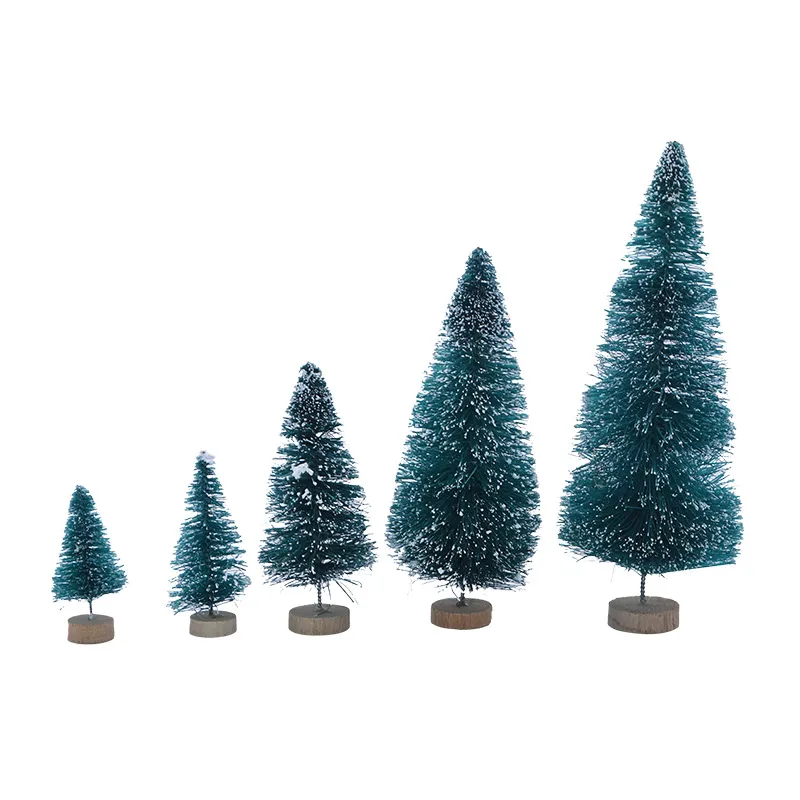 Kunstmatige tafel Mini Kerstboom Fake Pine Tree Sisal Silk Cedar Craft Diy Kerstmis ornament Nieuwjaar Kerstdecoratie