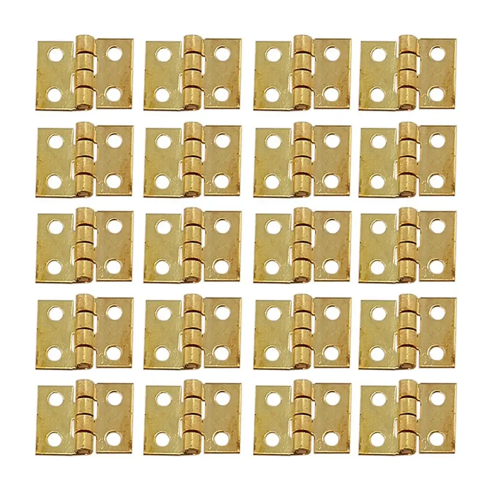 10/20 stcs Tiny Golden/Silver Mini kleine metalen scharnieren voor 1/12 huis prefab miniatuurkast meubels fittingen voor thuishardware