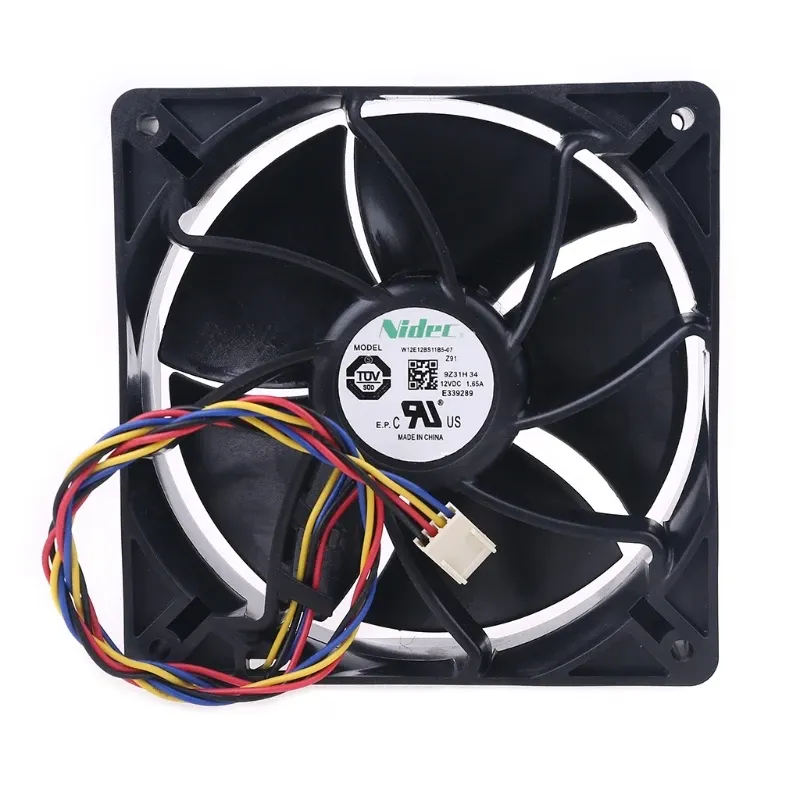 Pads W12E12BS11B557 For Nidec 12038 DC12V 1.65/1.6A PWM Cooling Fan 12cm 6000RPM Ant S7 S9 fan 4wire BTC