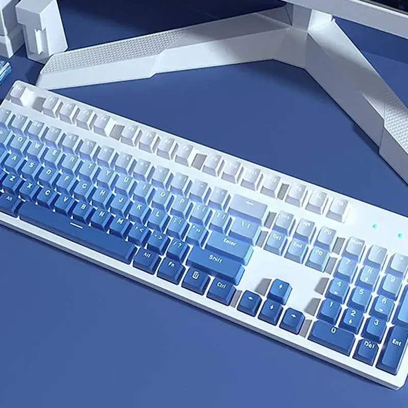 Accessoires 104 touches Gradient Keycaps Blue Set PBT Profile OEM Profile COUVRES COUPS KEYCAPS POUR 61/87/104 ACCESSOIRES DE CLAVE