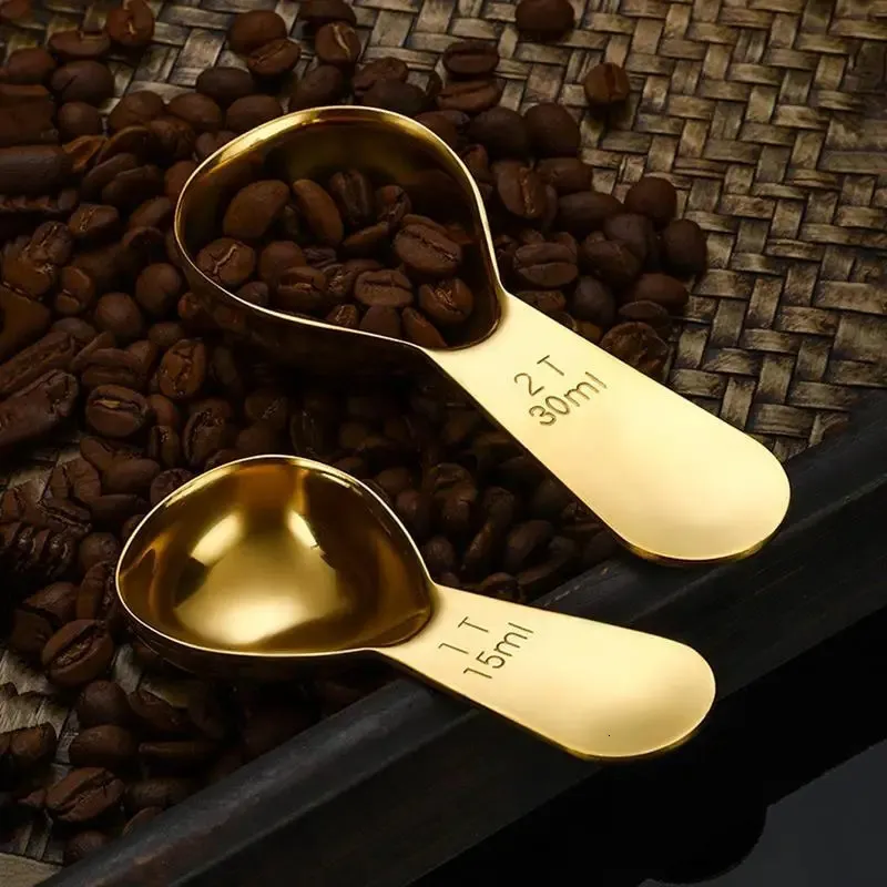 Coffee in acciaio inossidabile Misurazione in polvere con clip di tenuta Cucina Oro Accessori Cafe Decorazione 240410