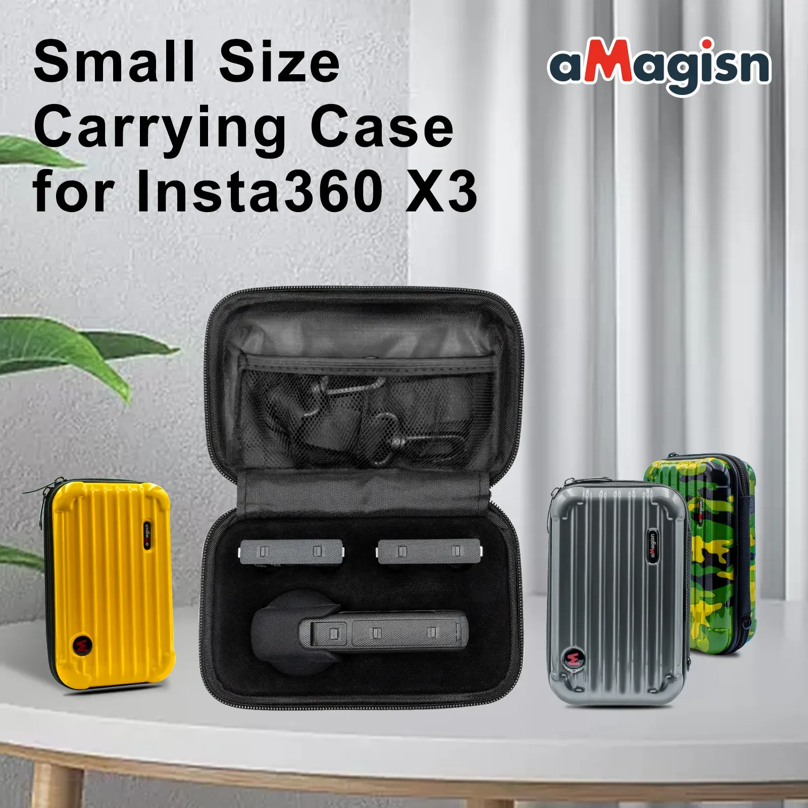 Insta360 x3スモールサイズストレージバッグ360x3保護アクセサリーポータブルキャリングケースアクションスポーツカメラハードケースバッグのアクセサリ