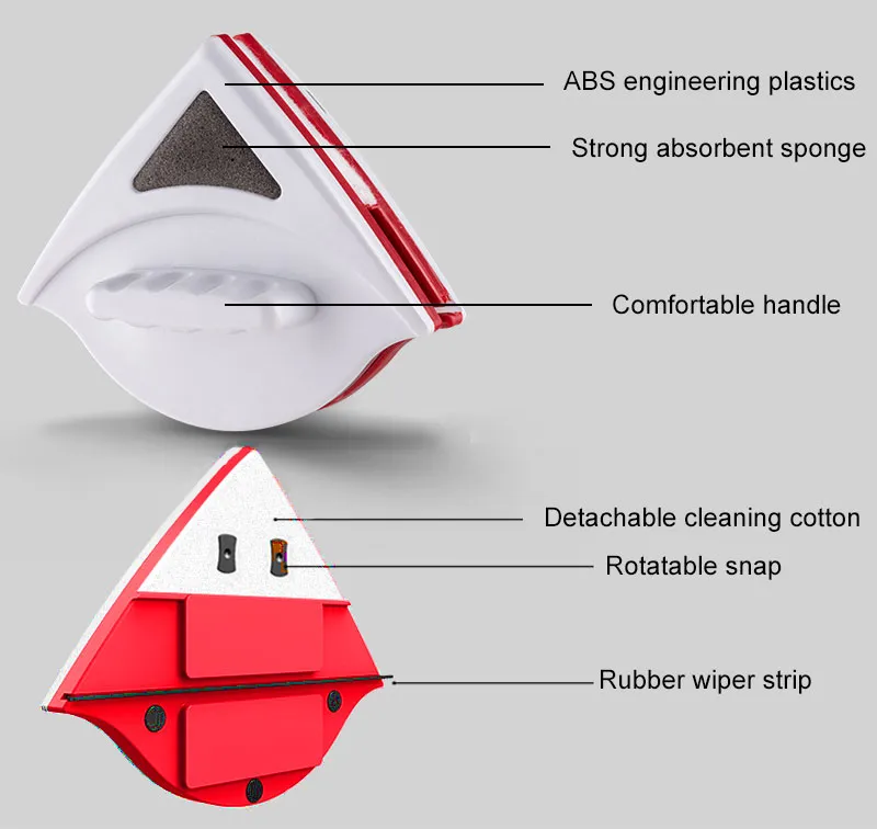 Raamreiniger magnetische fabriek huishoudelijke wasborstel wissergereedschappen dubbele zijglas magnetische raamreiniger