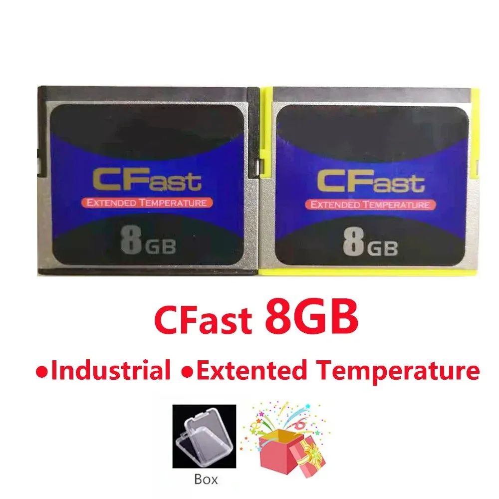 Kaarten originele 8GB cfast industriële kaart 8g cfast -kaart uitgebreide temperatuur sata highspeed geheugenkaart apcfa008gtahsetct