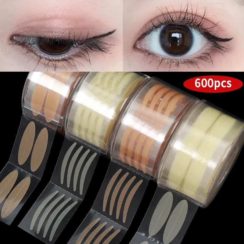 600pcs/paquete pegatinas de párpado invisible tiras de elevación de ojo natural cinta adhesiva doble pegatinas adhesivas para la cinta adhesiva