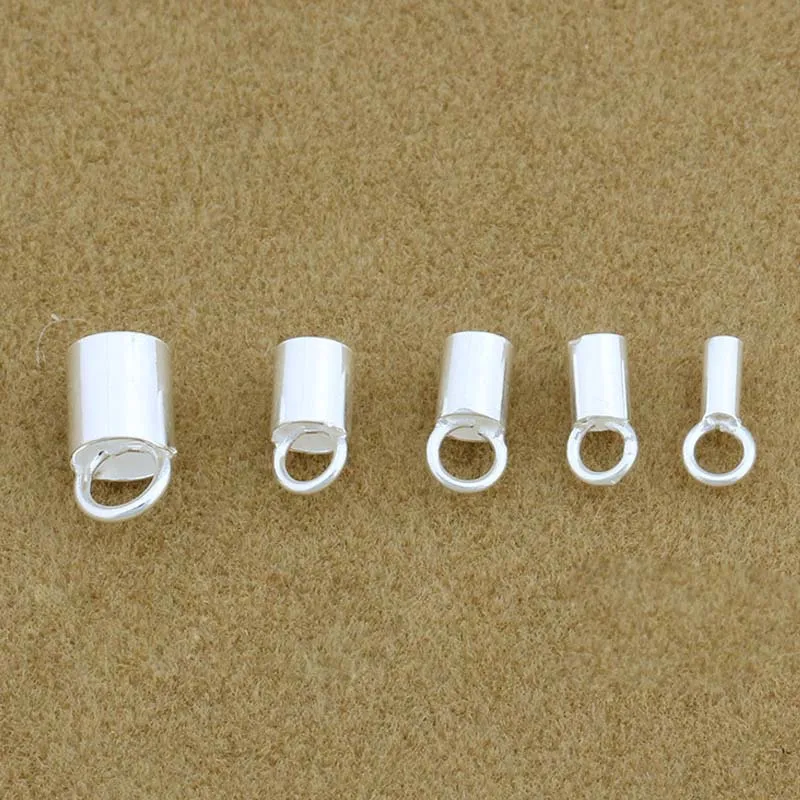 Real Pure Pure Solid 925 Sterling Sterling End Connector Caps per perline per perline di cuoio in pelle Gioielli con fibbia per cucine che producono risultati