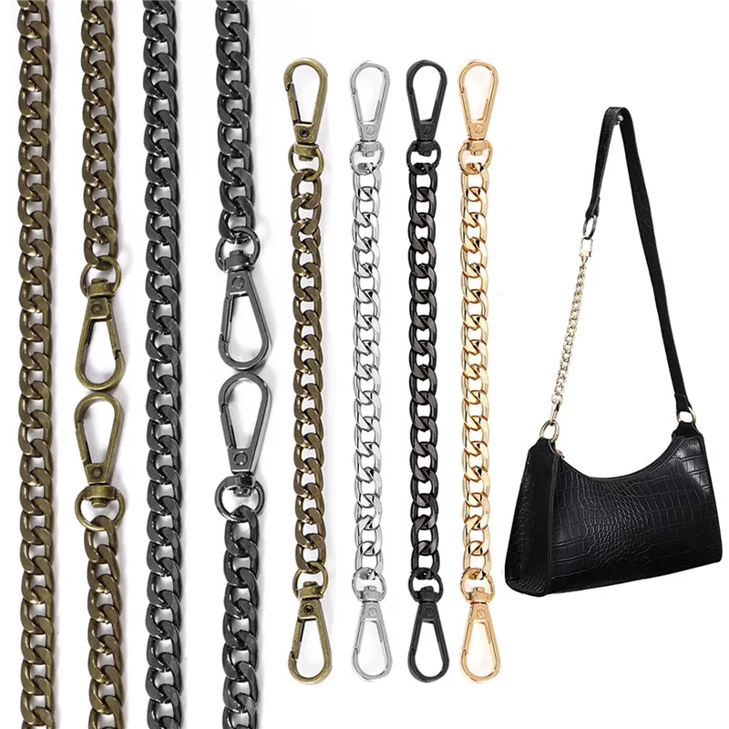 40cm/120cm Long Metal Chain Strap For Bags DIY Handles Crossbody Accessories Detachable Replacement Purse Chain Strap Extended