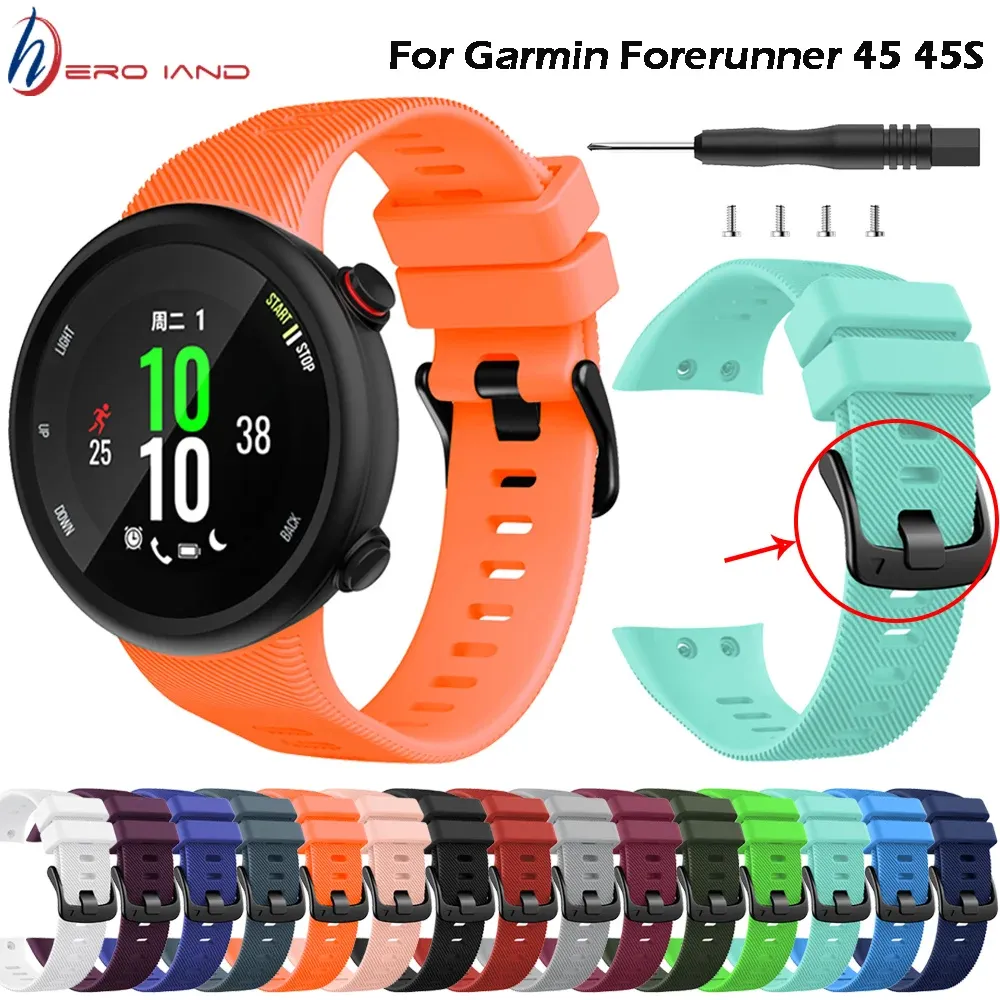 Spor Yumuşak Silikon Kılıf Kapağı Yedek Watch Band bilek kayışı Garmin Forerunner 45 45s Akıllı Saat Giyilebilir Aksesuarlar