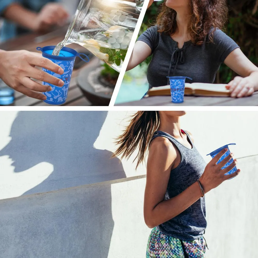 Faltbarer weicher Becher Wasserbeutel ultraleicht für Outdoor Sport Radsportlauflauf mit zusammenklappbarem Reisebech wiederverwendbares Klappwasser