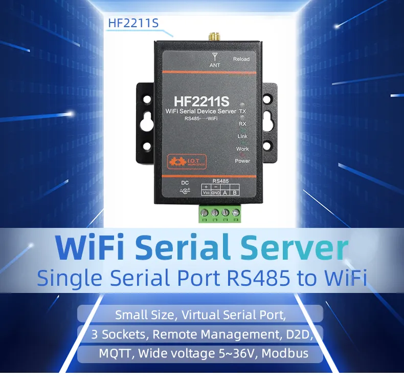 Serial Port RS485 To WiFi Server Converter IoT Device Support Modbus ...