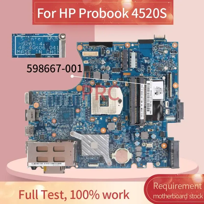 Scheda madre 598667001 598667601 per HP Probook 4520S 4720S HM57 Laptop Motherboard H92651 48.4GK06.041 Notebook Mainboard del taccuino