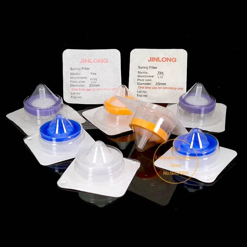 50pcs/box 0.22um/0.45um Sterile Millipore Membrane Syringe Filter,13mm 25mm 33mm Needle Type Filter Nylon/PES/PTFE