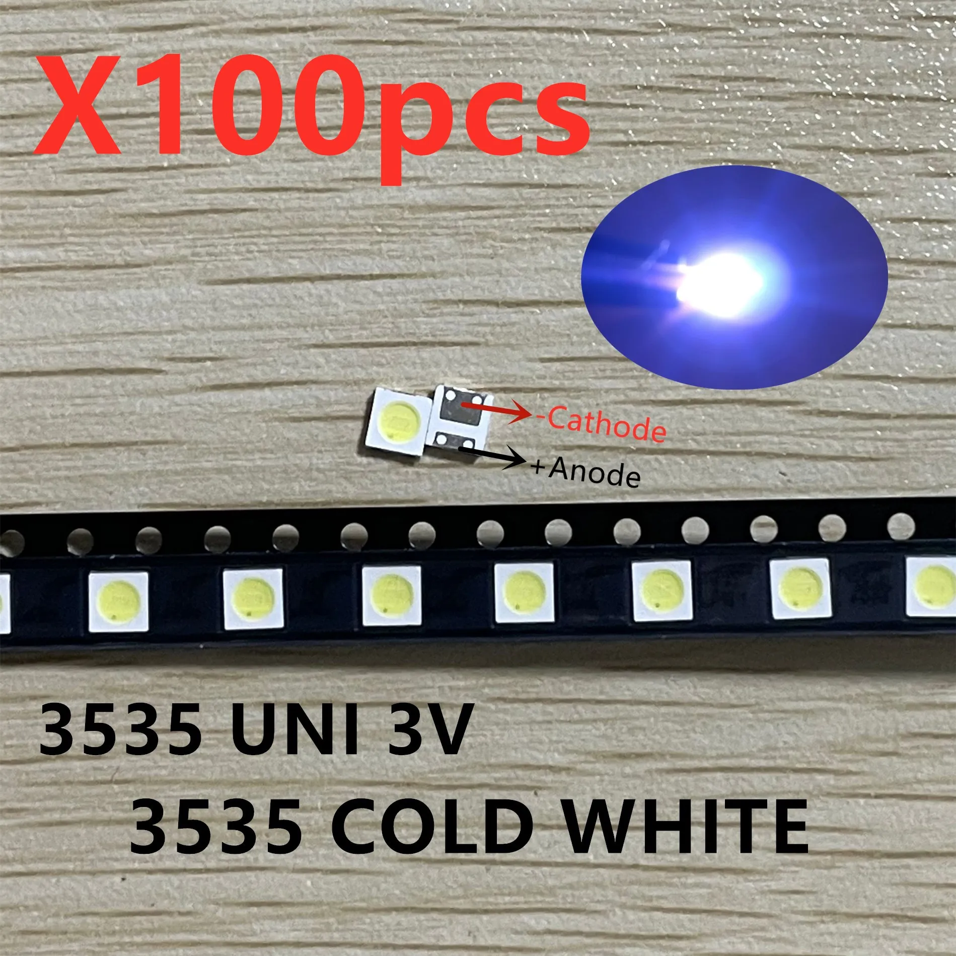 50-Original LG LED Backlight 2W 6V / 1W 3V 3535 Cool White for LCD TV ...
